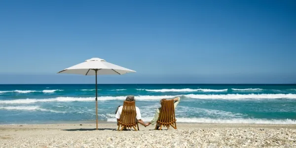 Retired couple living by the sea